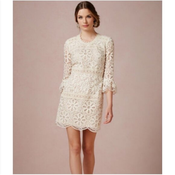 Ann Sui BHLDN Cleo Floral Lace Mini Dress - Picture 1 of 10
